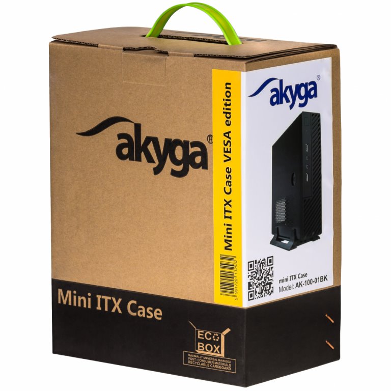 Akyga skříň mini ITX AK-100-01BK VESA + 60W zdroj napájení