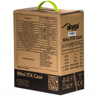 Akyga skříň mini ITX AK-100-01BK VESA + 60W zdroj napájení