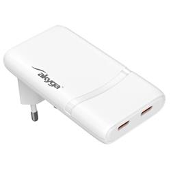 Akyga USB Nabíječka AK-CH-32 2x USB-C PD 5-20V / max. 3.25A 65W Quick Charge 4+ GaN