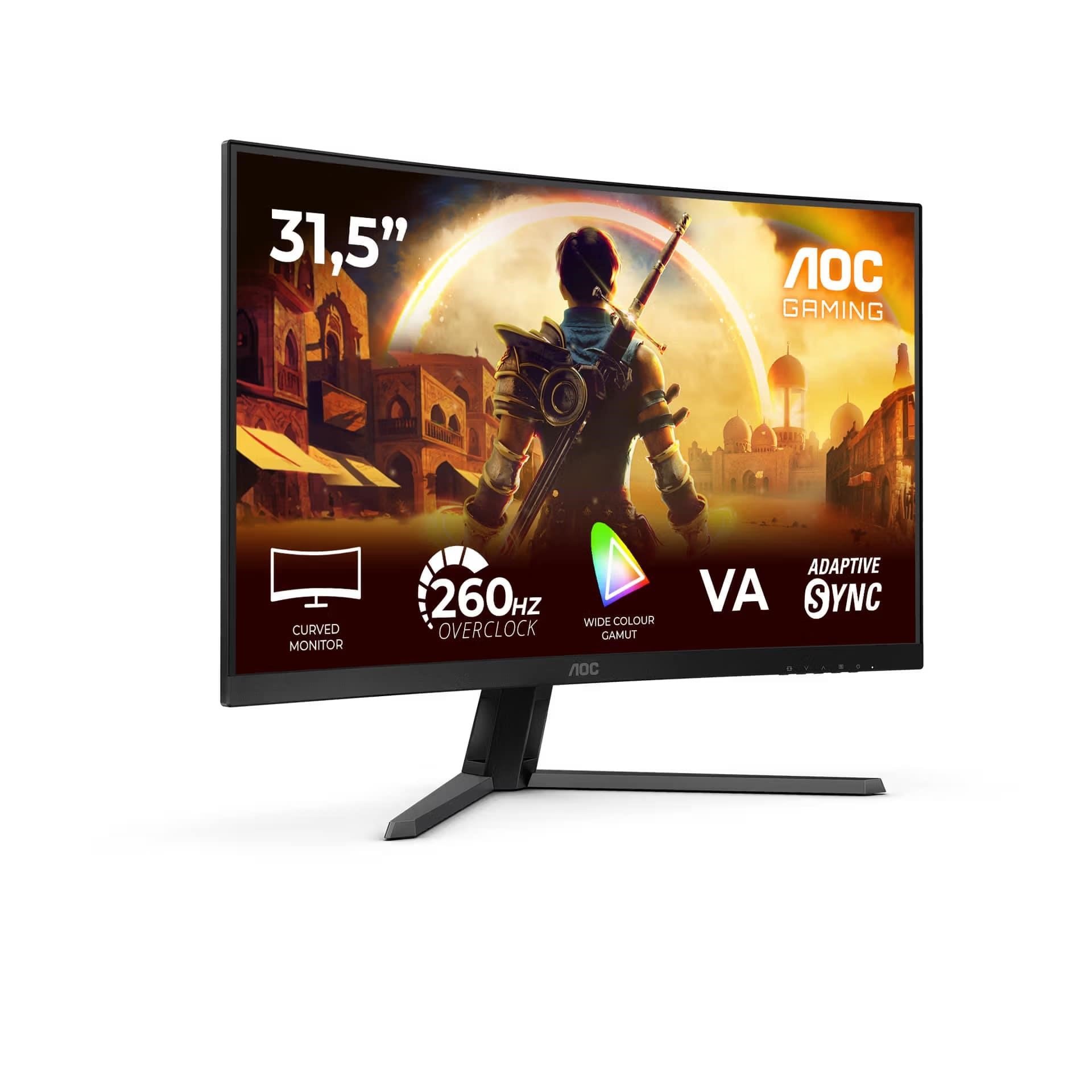 AOC Monitor C32G42ZE, 31,5", VA, 1920x1080, 16:9, 300cd, 3500:1, 4ms, DP, HDMI, Freesync, 260Hz