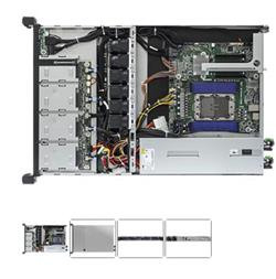 ASRock Rack 1U server E Intel (LGA 4677) 8xDDR5 PCIe5,0 1x16x 1xM.2 4x2,5"/3,5" HS 2x10GB Lan Platinum 2x750W Slim