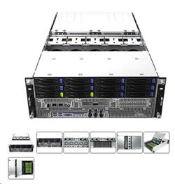 ASRock Rack 4U8G-ROME2/2T - 2xSP3, EPYC 7002/7003, 32xDDR4 ECC RD/LR, 12x3,5"HS NVMe, 8xPCIe, 4x1600W, IPMI