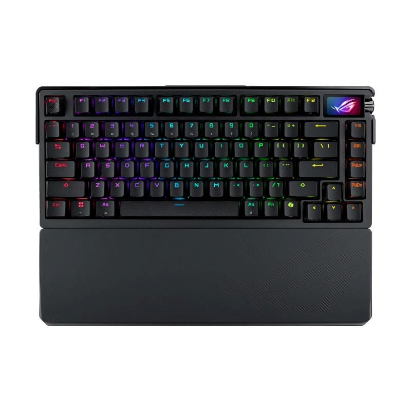 ASUS KB ROG Azoth Extreme (ROG NX Snow / PBT), mechanická, ROG Snow, displej, bezdrátová, BT, USB-C, US