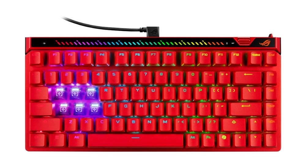 ASUS KB ROG Falchion - US, mechanická, magnetické switche, drátová, high-profile, makro klávesy, podsvícená, červená
