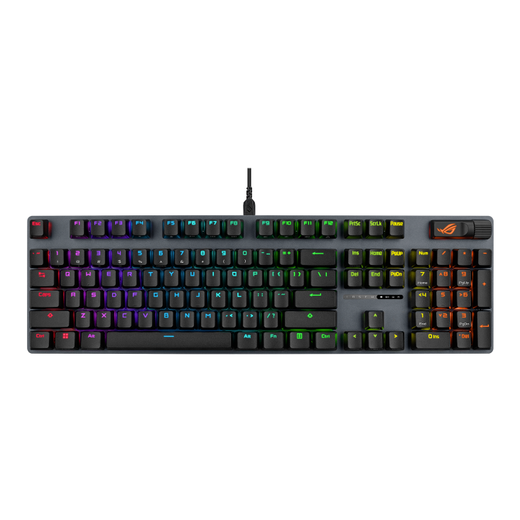 ASUS KB ROG Strix Scope II X (ROG NX Snow V2 / PBT), mechanická, drátová, USB-A, USB-C, US
