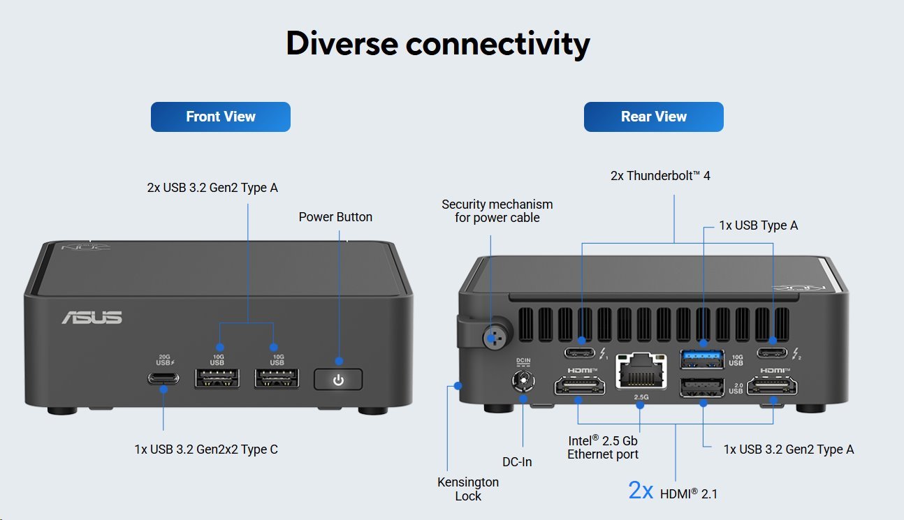 ASUS NUC 15 Pro Mini PC/NUC15CRK/Intel Core Ultra 5 225H