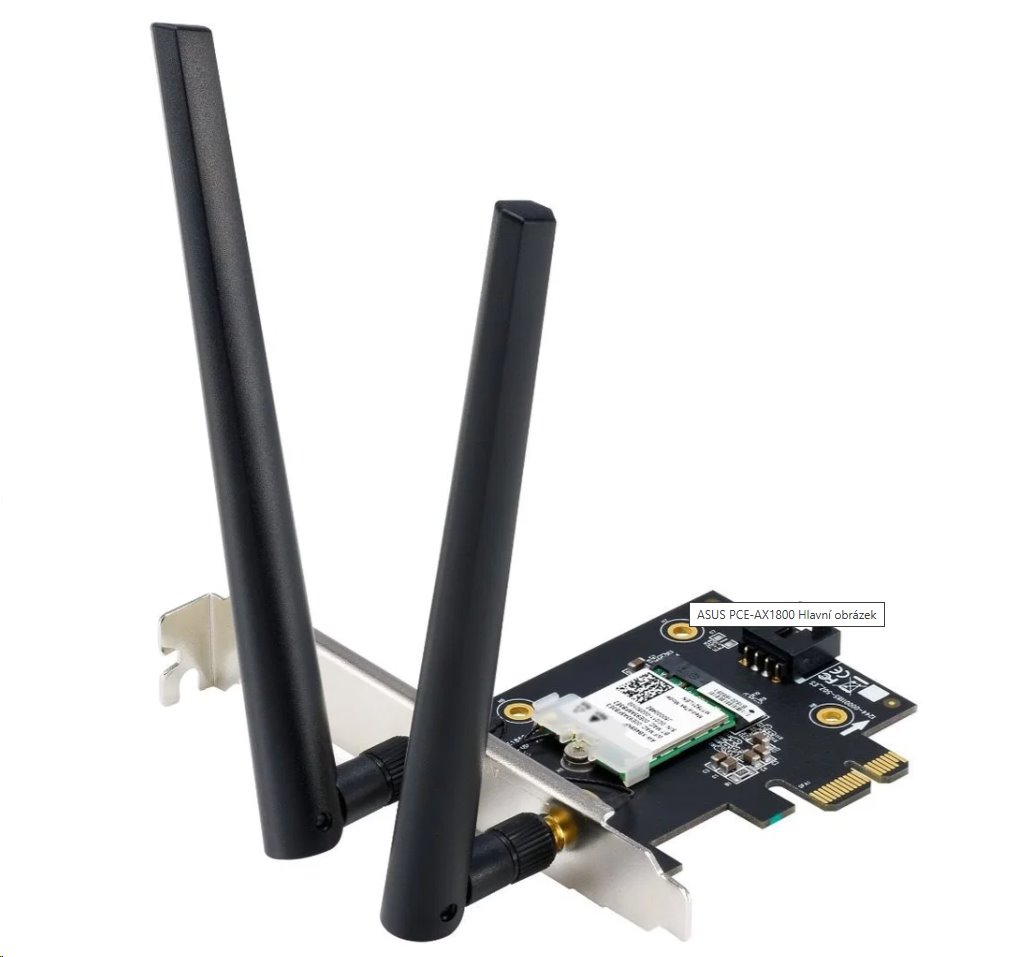 ASUS PCE-AX1800 Dual-Band Wi-Fi 6 PCIe Adapter AX1800, Bluetooth 5.2, 2 ext. antény