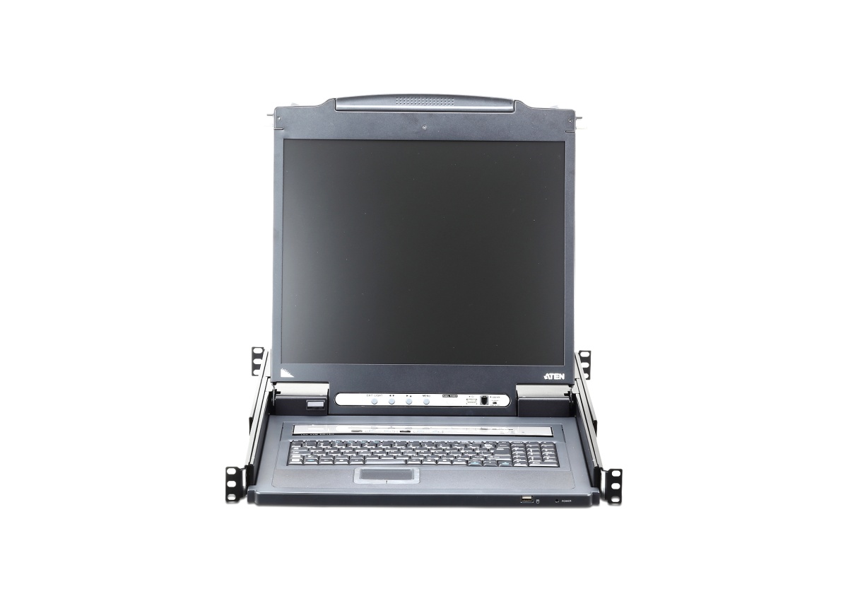 ATEN 8-Port KVM PS/2+USB, OSD, rack, 17" LED LCD, over IP
