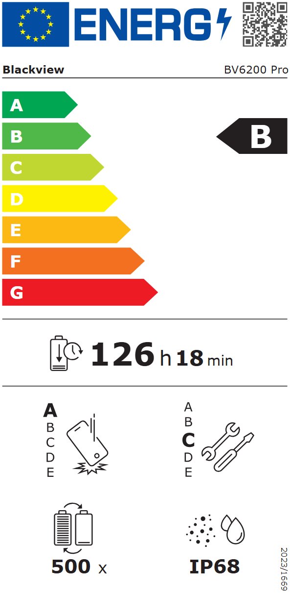 BLACKVIEW BV6200Pro 6.56" HD+ Helip P35 (Octacore 2.3Ghz) 6GB+128GB DS TF Card (1Tb Max) CAM 8+13+0.3MP 13000mAh IP68&IP