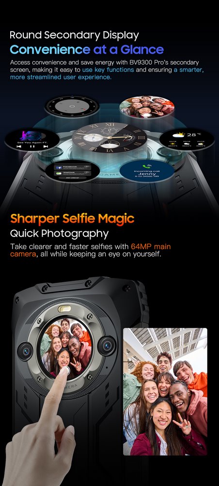 BLACKVIEW Rugged BV9300Pro 6.7" FHD+ 120Hz GG 5, 12GB+256GB, Helio G99, 15080mAh+33W, 100LM Flashlight CAM 64MP+32MP