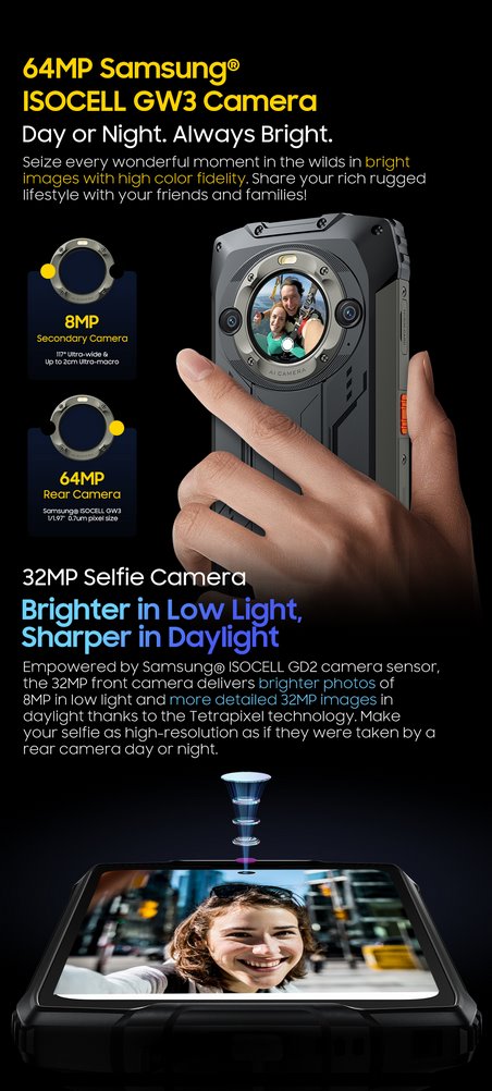 BLACKVIEW Rugged BV9300Pro 6.7" FHD+ 120Hz GG 5, 12GB+256GB, Helio G99, 15080mAh+33W, 100LM Flashlight CAM 64MP+32MP