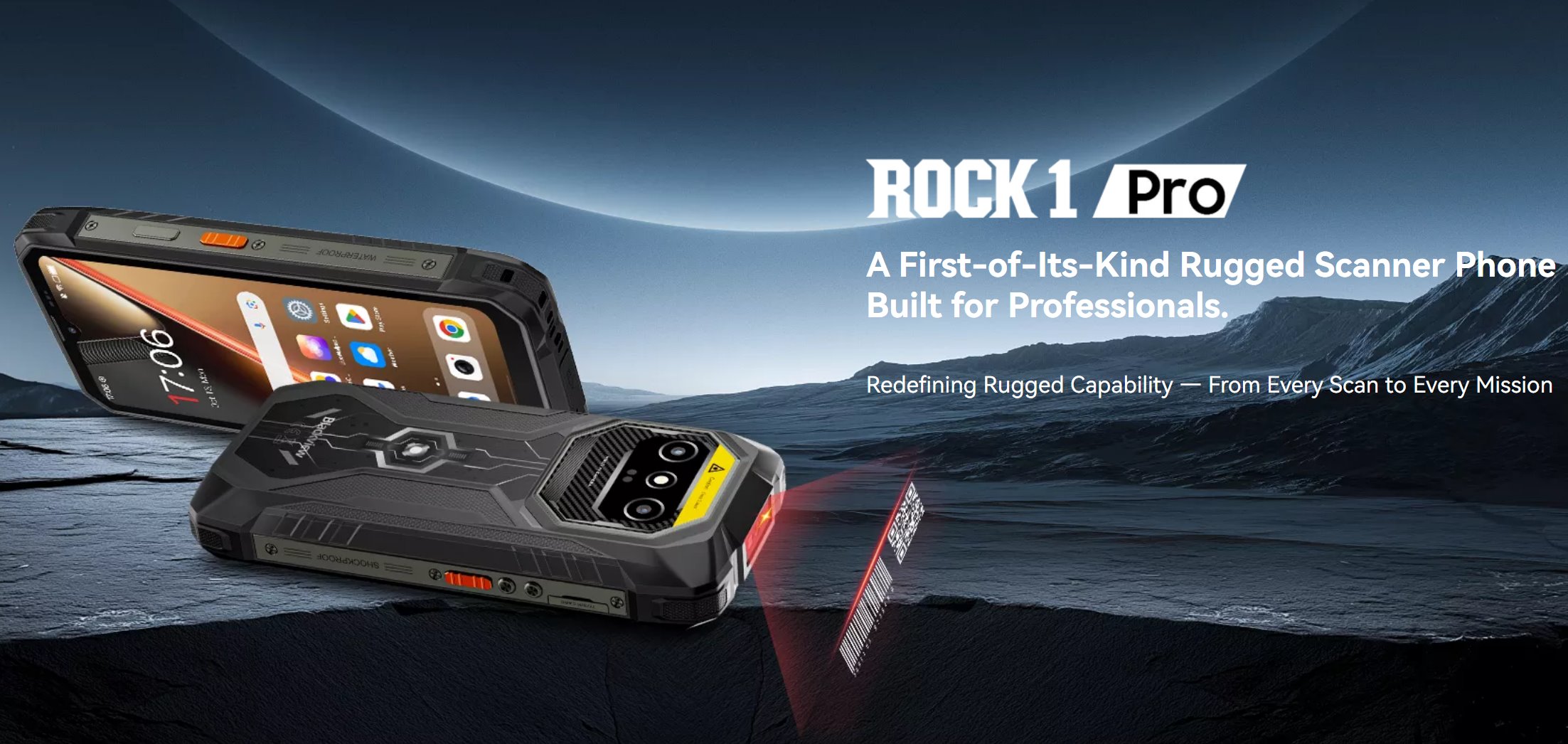 BLACKVIEW Rugged ROCK 1 Pro LTE 6.56" BLACK,HD+ 1612x720,8+256GB,G81 Octa-Core 2.0GHz,13MP/16+20MP,BARCODE,NFC,And16