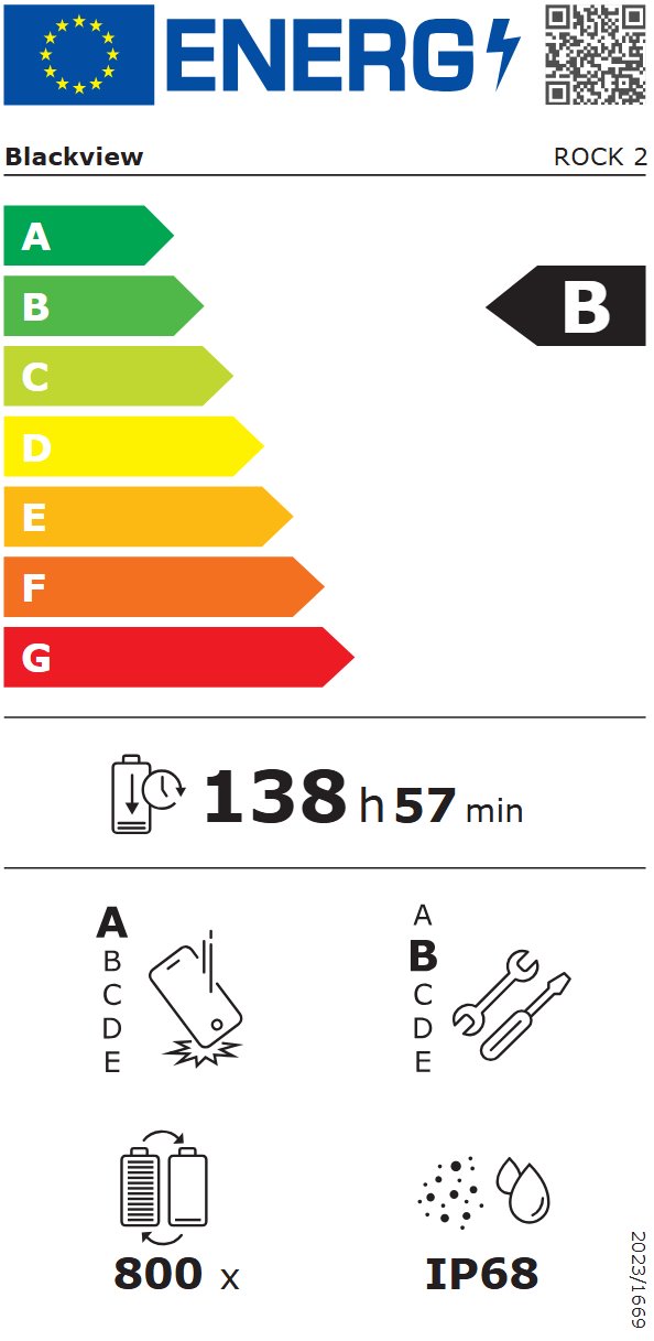 BLACKVIEW Rugged ROCK 2 5G 6.67" BLACK,HD+ 1640x720,12+256GB,T8100 Octa-Core 2.2GHz,13MP/16MP,NFC,15000mAh,Android 16
