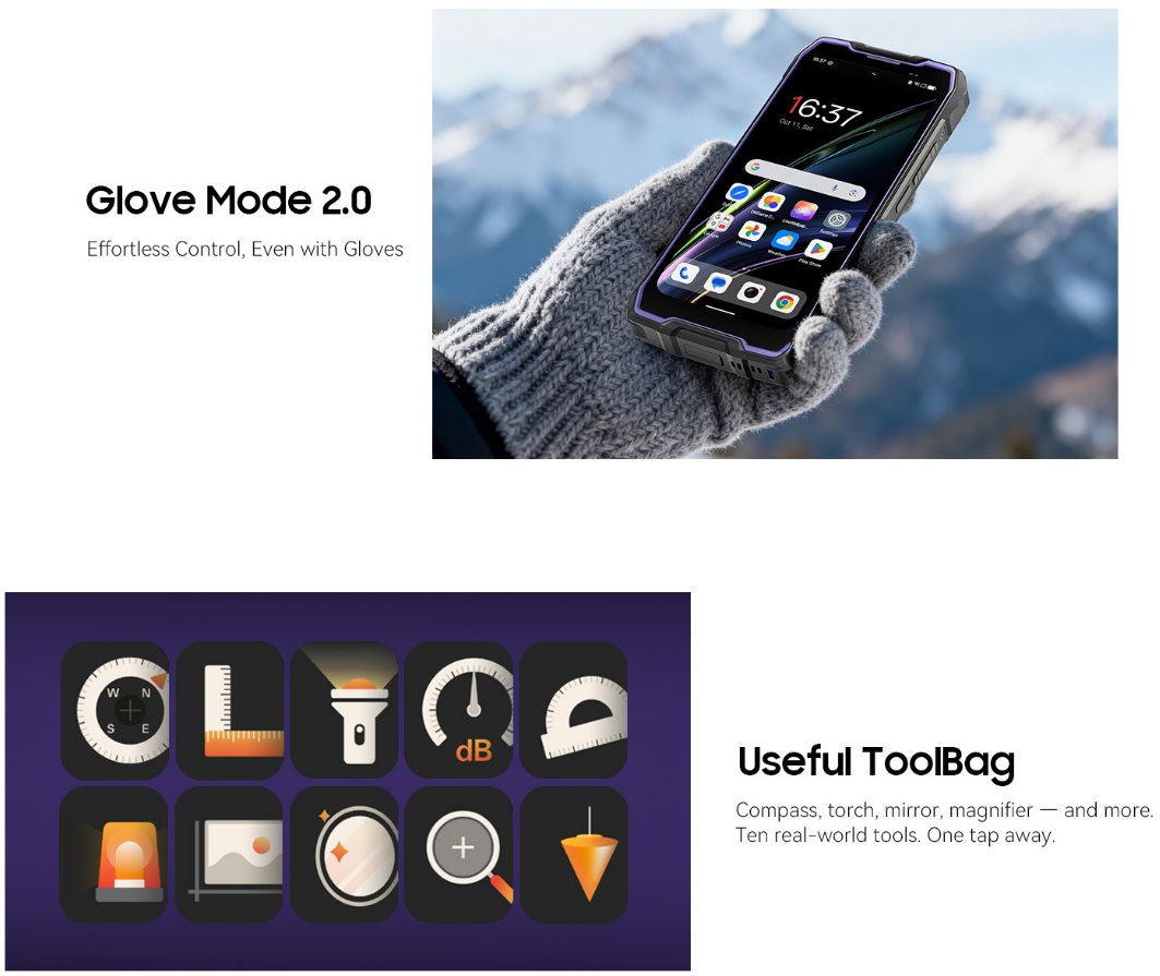 BLACKVIEW Rugged ROCK 2 5G 6.67" ORANGE,HD+ 1640x720,12+256GB,T8100 Octa-Core 2.2GHz,13MP/16MP,NFC,15000mAh,Android 16