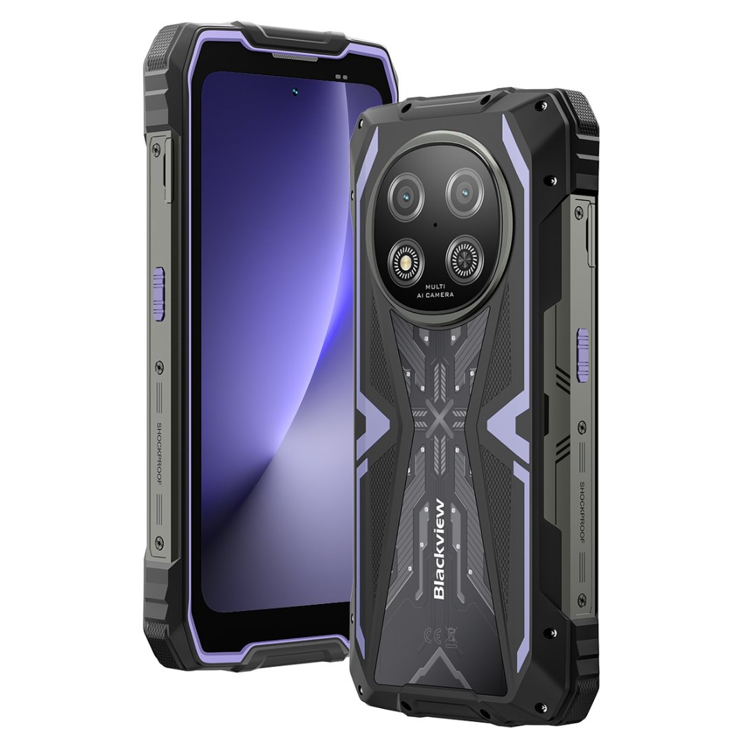 BLACKVIEW Rugged ROCK 2 5G 6.67" PURPLE,HD+ 1640x720,12+256GB,T8100 Octa-Core 2.2GHz,13MP/16MP,NFC,15000mAh,Android 16