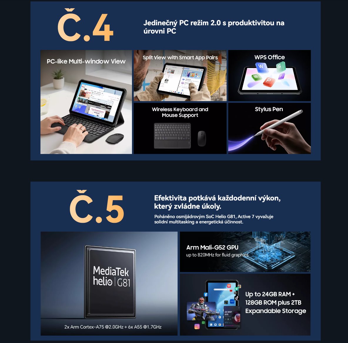 BLACKVIEW Rugged Tab Active 7 LTE 8GB/128GB 11",BLACK,Helio G81 Octa-core 2.0GHz,13MP/16MP+20MP,Night vision,Android 15