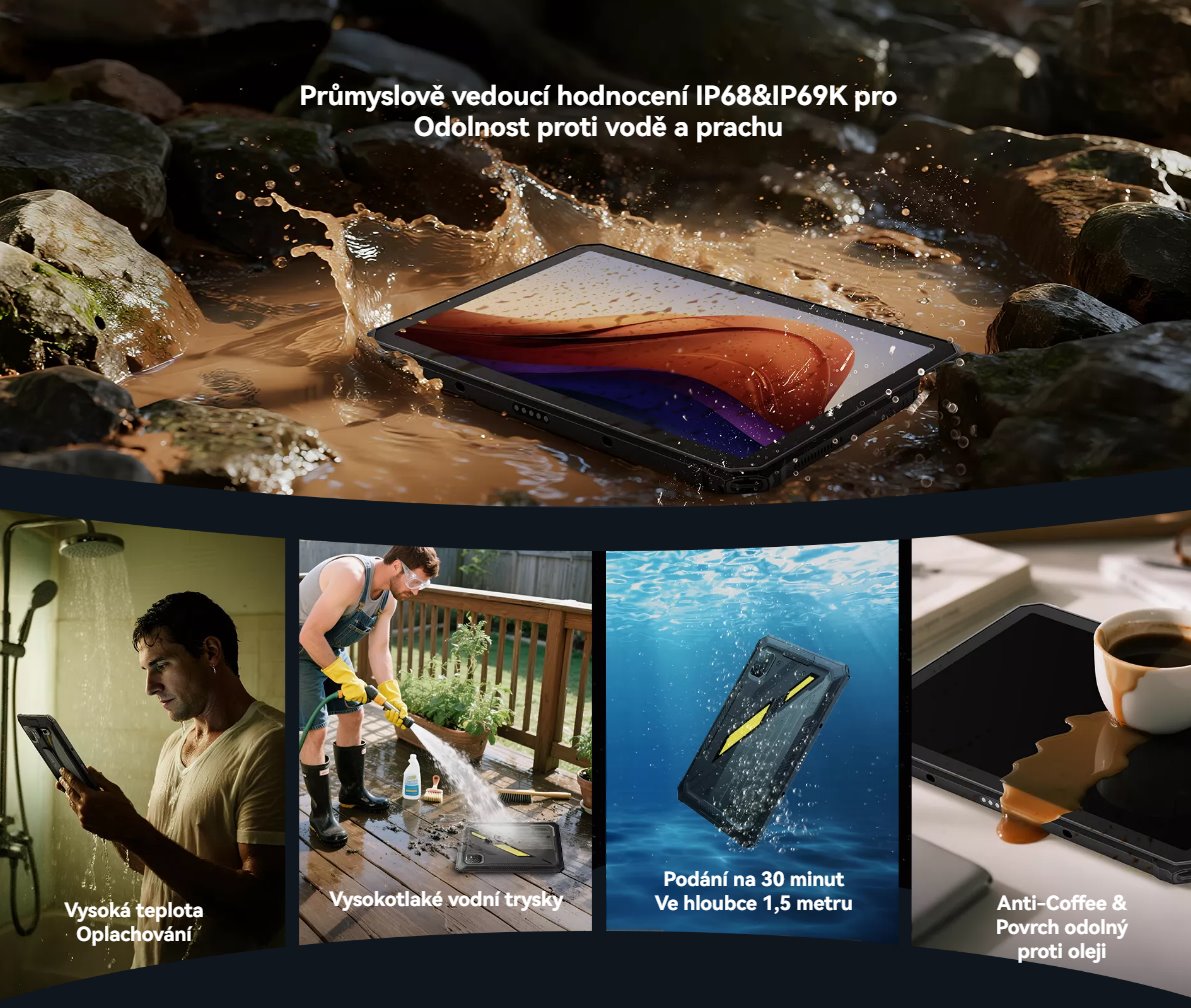 BLACKVIEW Rugged Tab Active 7 LTE 8GB/128GB 11",BLACK,Helio G81 Octa-core 2.0GHz,13MP/16MP+20MP,Night vision,Android 15