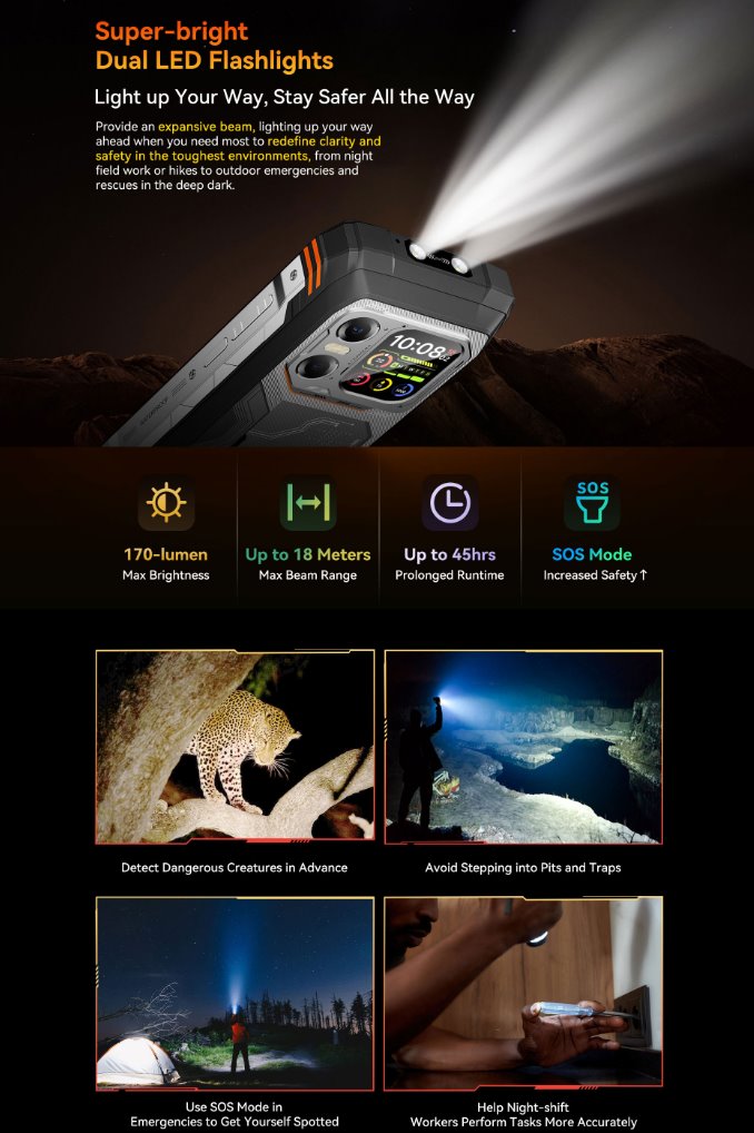 BLACKVIEW Rugged XPLORE 1 5G Rugged 6.78",FHD 2460x1080,12+256GB,Octa-core 2.4Ghz,50+64MP+20MP,Night,20000mAh,Android 15