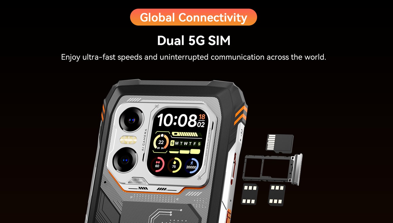 BLACKVIEW Rugged XPLORE 1X 5G 6.78",FHD 2460x1080,12+256GB,Octa-core 2.4Ghz,50+64MP+20MP,Night,20000mAh,Andr 15