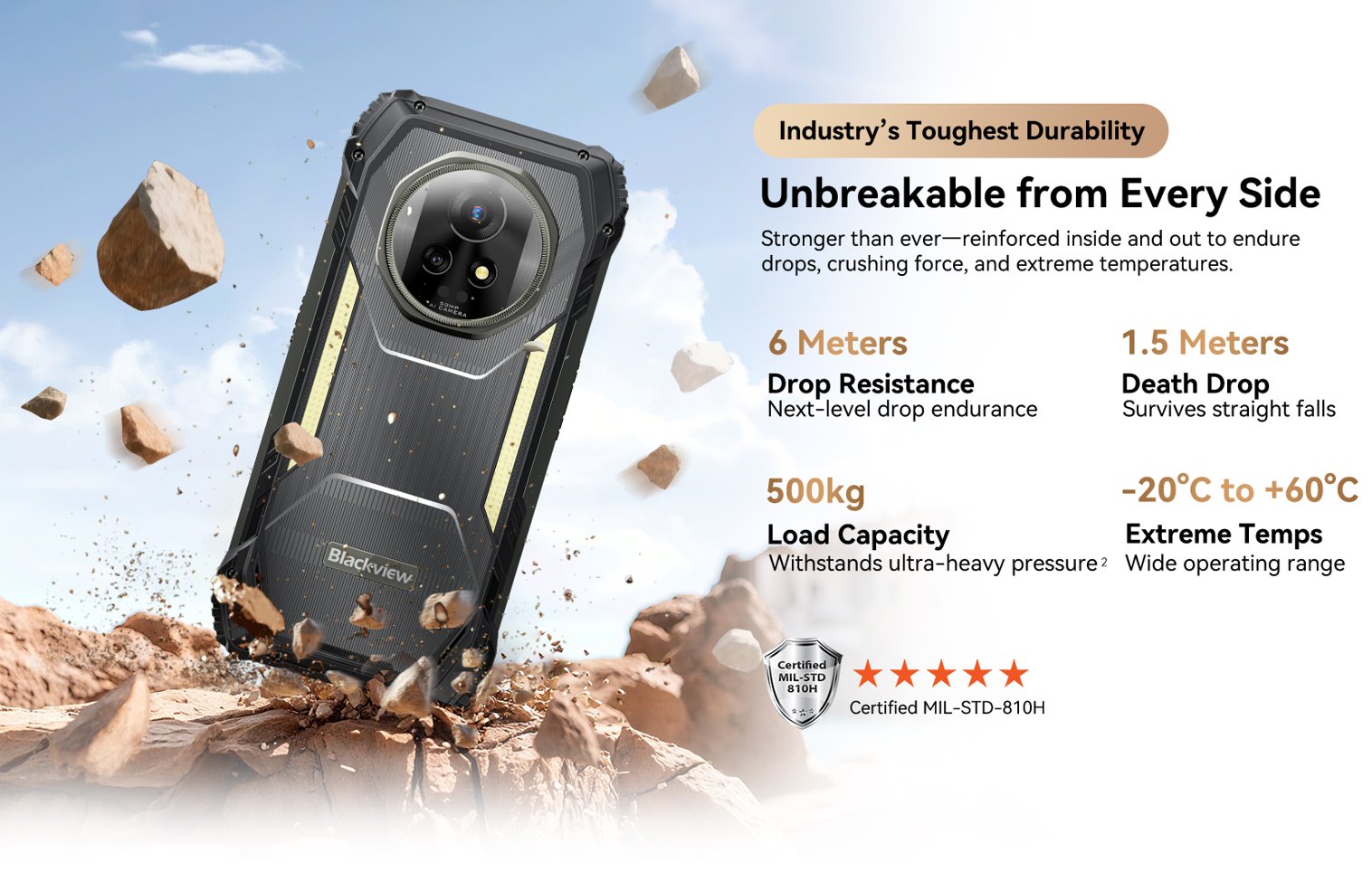 BLACKVIEW Rugged XPLORE 2 BLACK,6.73" AMOLED 3200x1440 120Hz 12/256Gb MT 8300 Octa-Core 3.35GHz,50+20MP,Night Vision