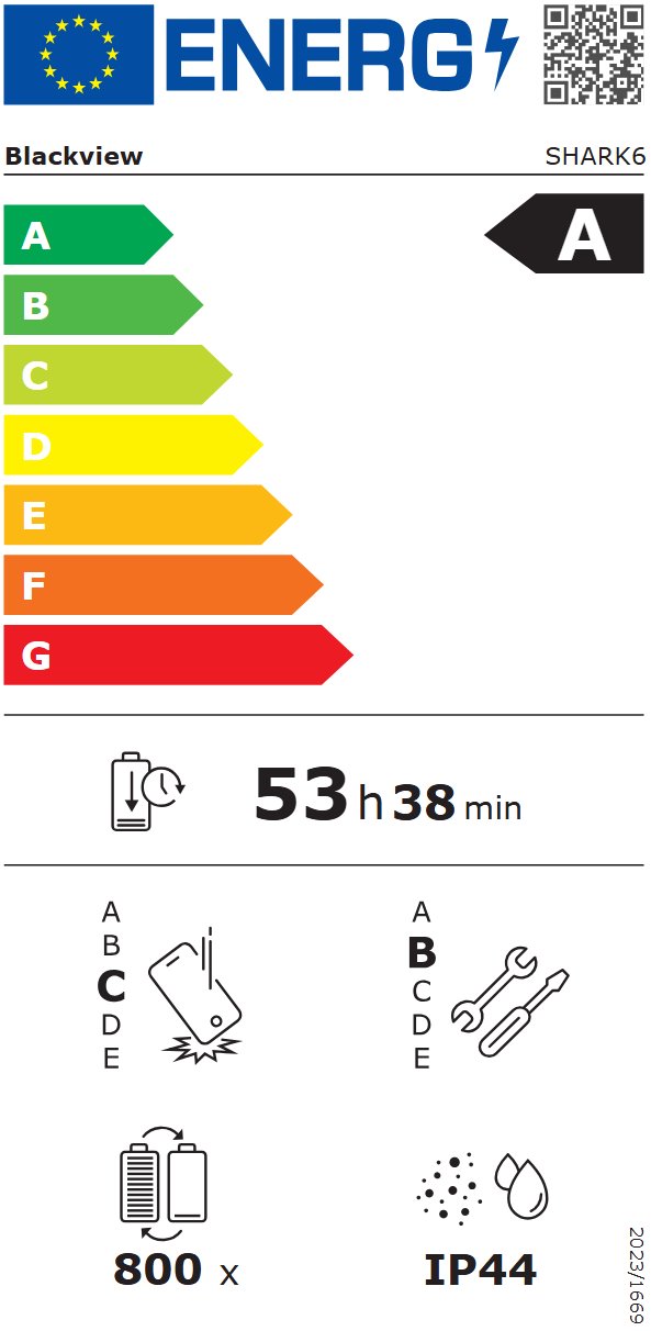 BLACKVIEW SHARK 6 5G 6.88" BLUE,FHD 1640x720,4+128GB,T8100 octa-core up to 2.2GHz,13MP/8MP&16+2MP,5000mAh,Android 15