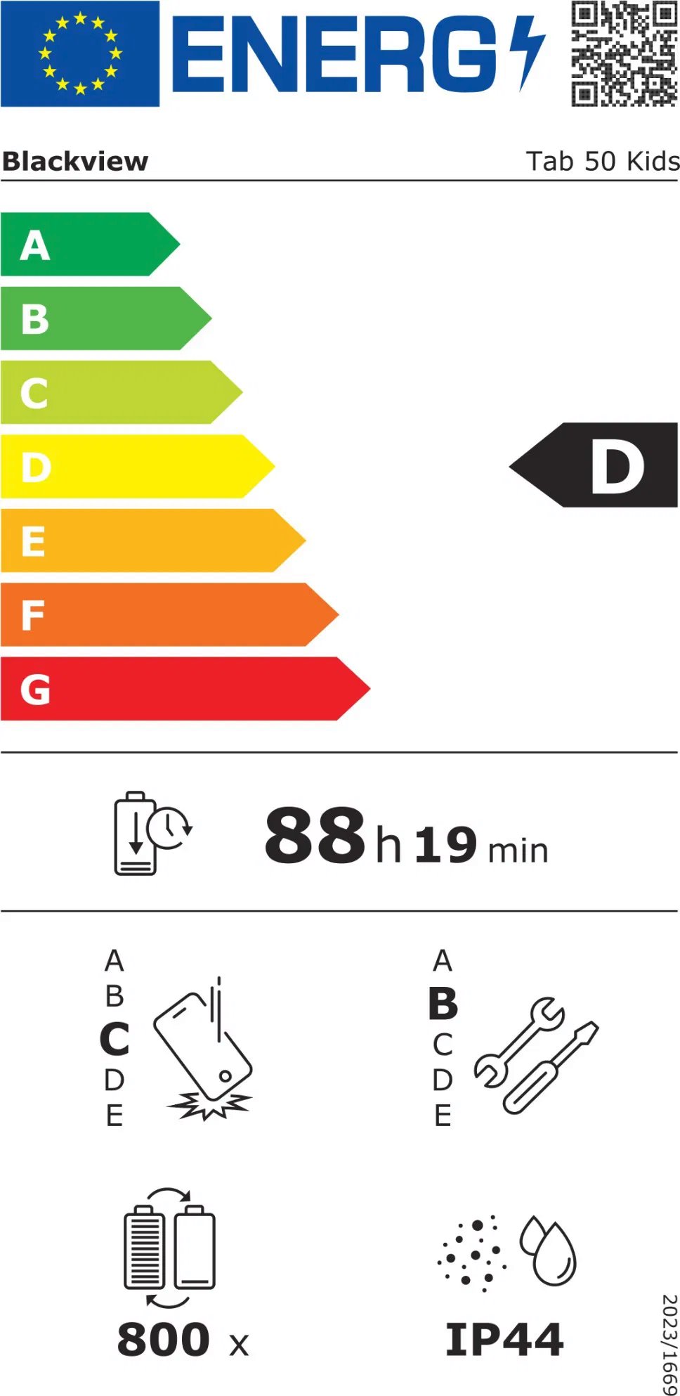 BLACKVIEW Tab 50 Kids WiFi6 8inch HD+IPS 800x1280 3GB/64GB RK3562 Octa-core 2.0GHz Front 0.3MP Rear 2MP 5580mAh NO Charg