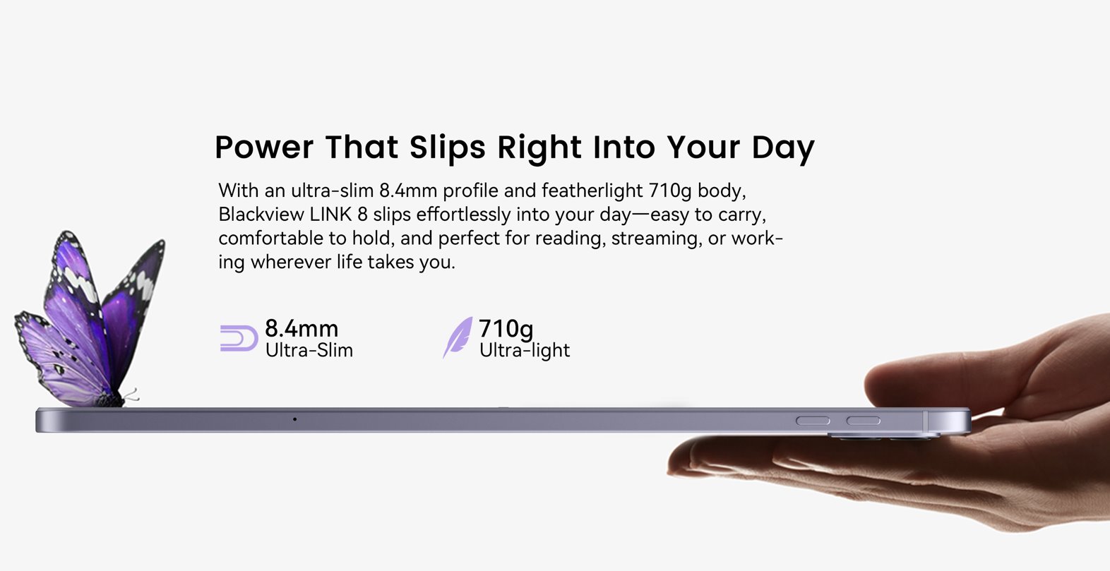 BLACKVIEW Tab LINK 8 SET WiFi 12.7" PURPLE,2176x1600,6GB+256GB,G100 Octa-core 2.2GHz,13MP+16MP,8400mAh,Android 15