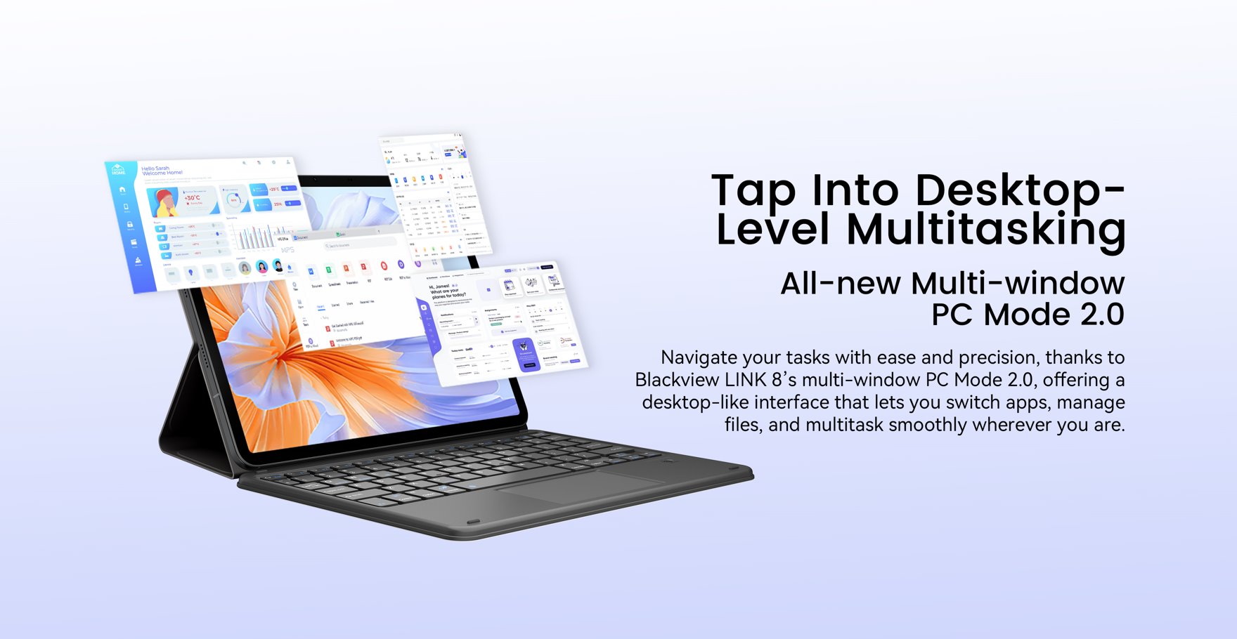 BLACKVIEW Tab LINK 8 SET WiFi 12.7" PURPLE,2176x1600,6GB+256GB,G100 Octa-core 2.2GHz,13MP+16MP,8400mAh,Android 15
