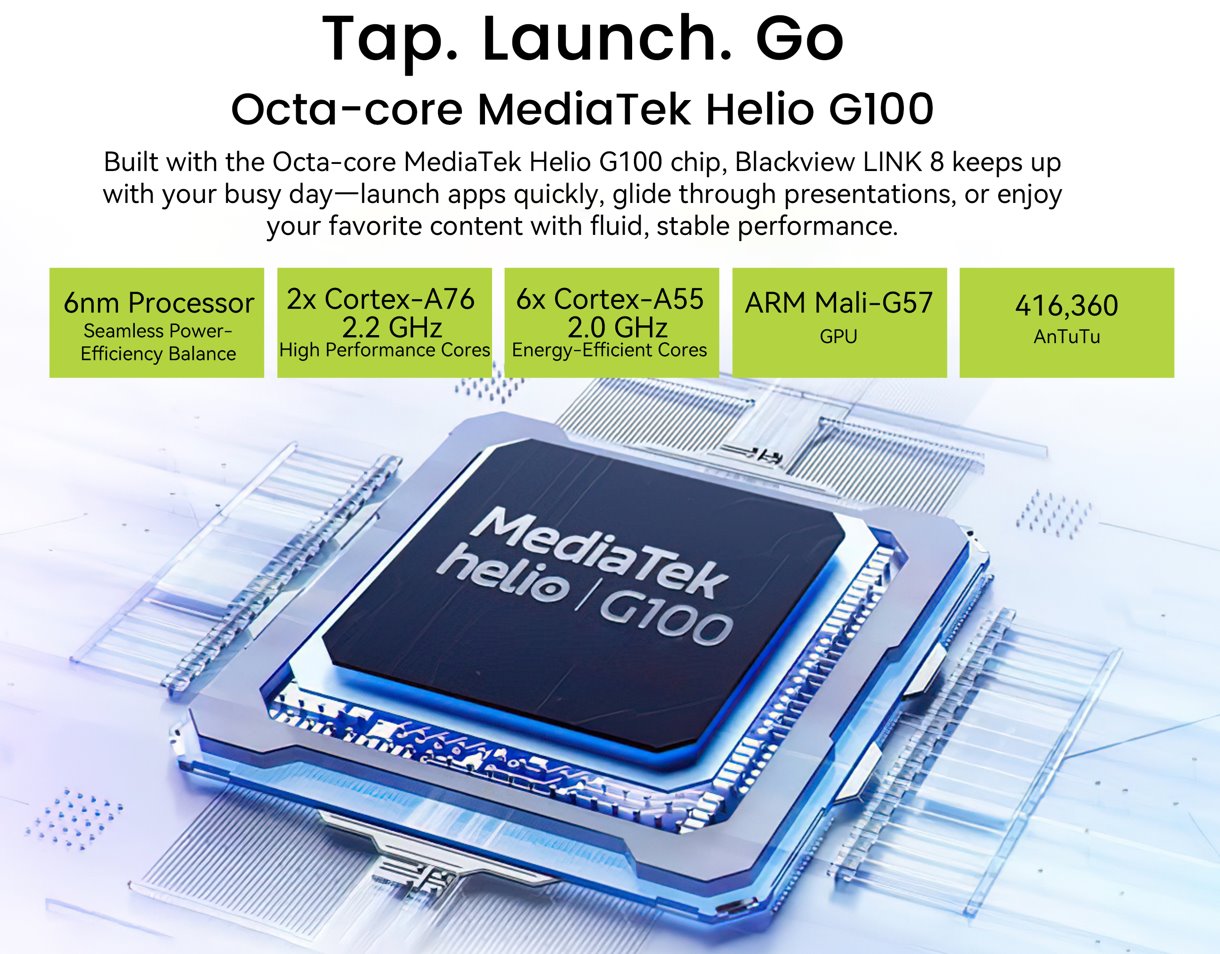 BLACKVIEW Tab LINK 8 SET WiFi 12.7" PURPLE,2176x1600,6GB+256GB,G100 Octa-core 2.2GHz,13MP+16MP,8400mAh,Android 15