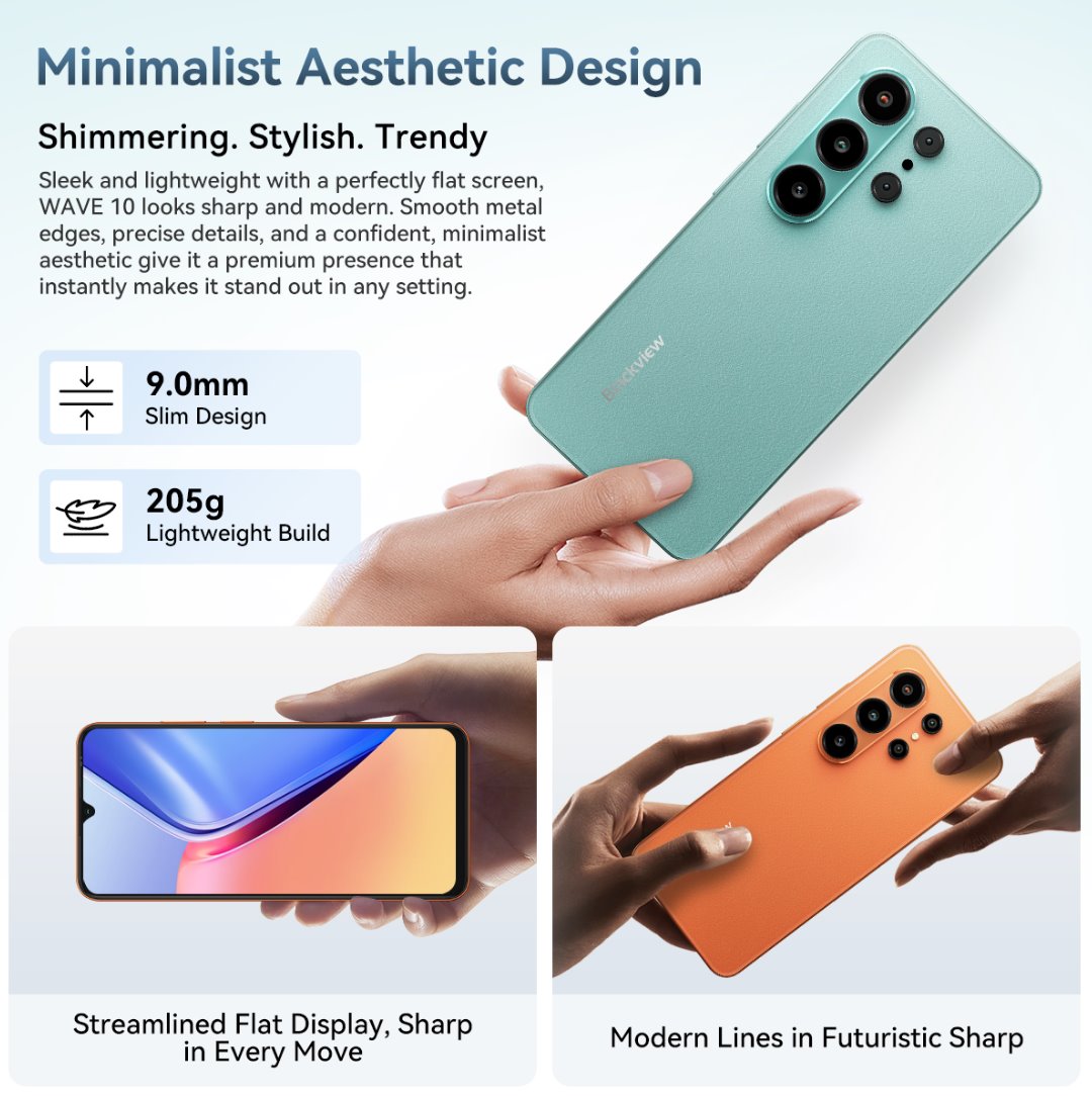 BLACKVIEW WAVE 10 LTE 6.88" MINT,HD IPS 720x1640,8+128GB,UMS9230E Octa Core 1.6GHz,13MP/32MP,FaceID,5000mAh,Android 16