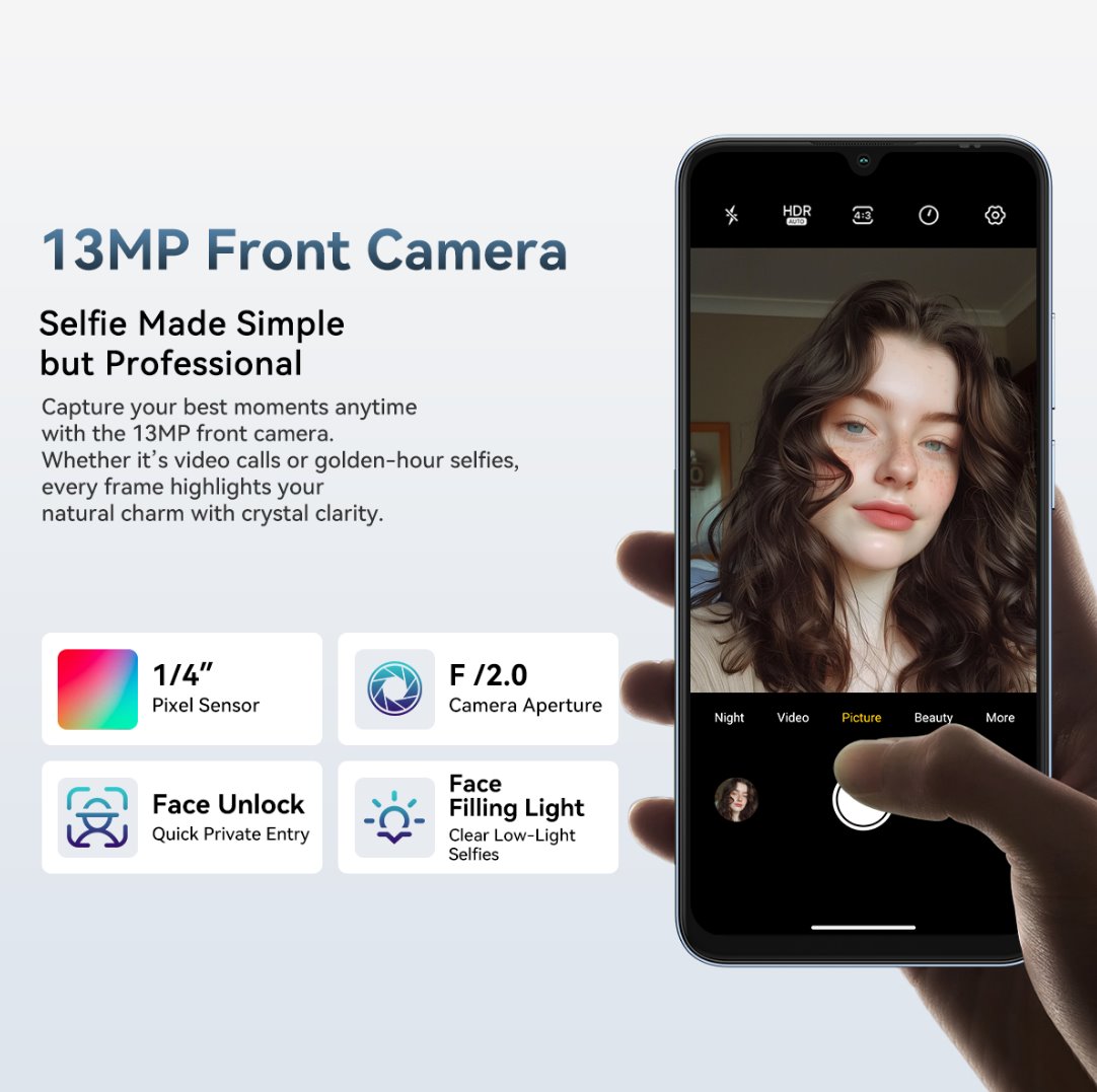 BLACKVIEW WAVE 10 LTE 6.88" ORANGE,HD IPS 720x1640,8+128GB,UMS9230E Octa Core 1.6GHz,13MP/32MP,FaceID,5000mAh,Android 16