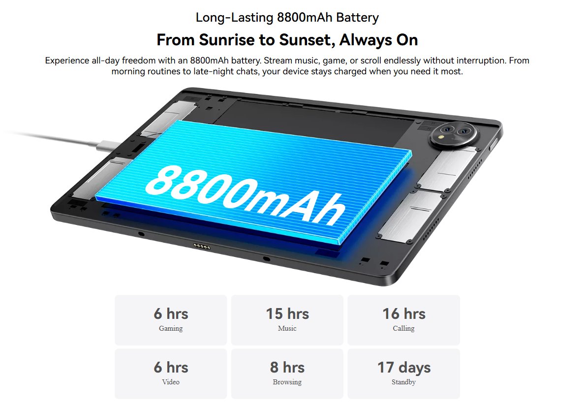 BLACKVIEW Zeno 10 5G SET 8GB/256GB 11",BLUE,IPS 1920x1080,Unisoc T765 Octa 2.3GHz,13MP/16MP camera,8800mAh,Andr 15