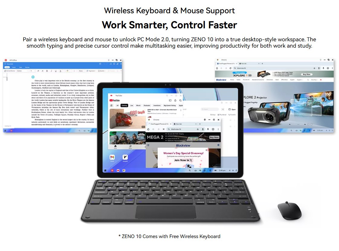 BLACKVIEW Zeno 10 5G SET 8GB/256GB 11",BLUE,IPS 1920x1080,Unisoc T765 Octa 2.3GHz,13MP/16MP camera,8800mAh,Andr 15