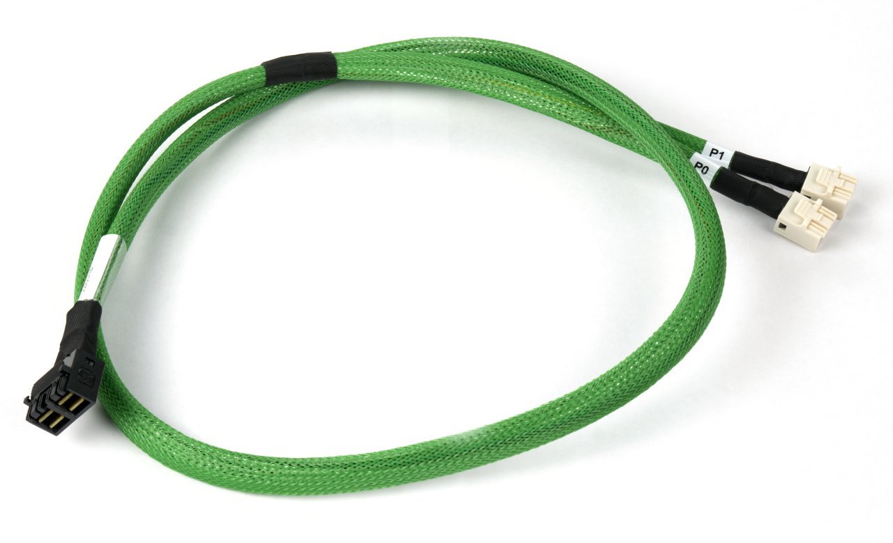 Broadcom LSI internal U.2 Enabler cable 1.0 m Mini-SAS HD (SFF-8643) x8 to 2x Mini-SAS HD (SFF-8643) white, CMS