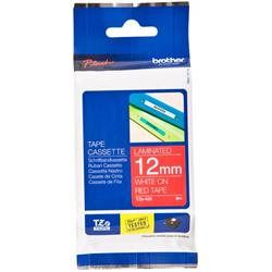 Brother TZe-435, kazeta 12mm, červená/bílá