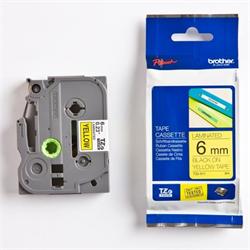 Brother TZe-611, kazeta 6mm, žlutá/černá