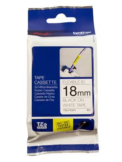 Brother TZe-FX241, páska 18mm, bílá/černá laminovaná