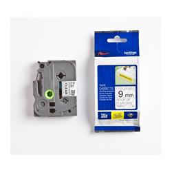 Brother TZe-S121, kazeta 9mm, průsvitná/černá, adhezivní
