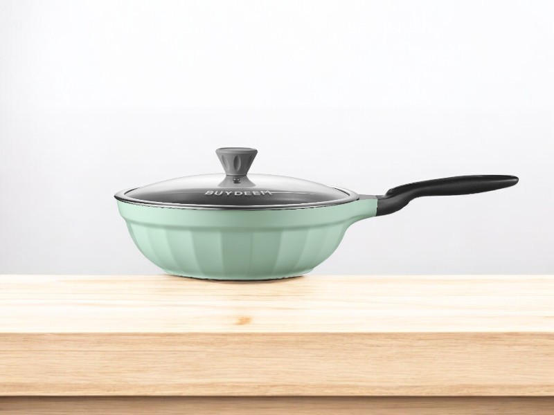 BUYDEEM Cast Aluminum Nonstick Frying Pan 30 cm, model CP102, color Cozy Greenish