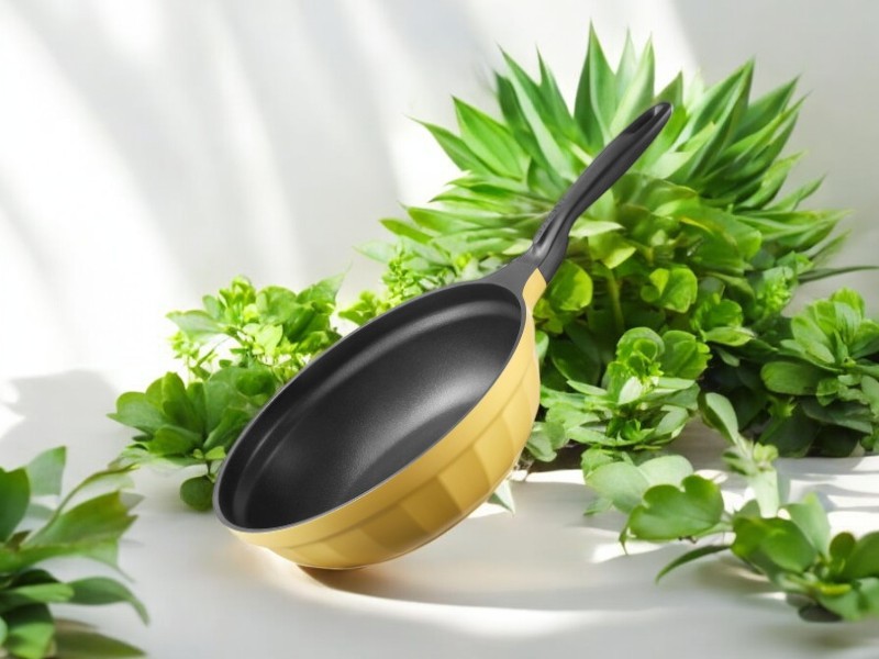BUYDEEM Cast Aluminum Nonstick Frying Pan 30 cm, model CP102, color Mellow Yellow