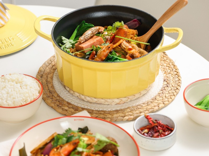 BUYDEEM CP521, Enameled Cast Iron Dutch Oven 2,9L, color Mellow Yellow