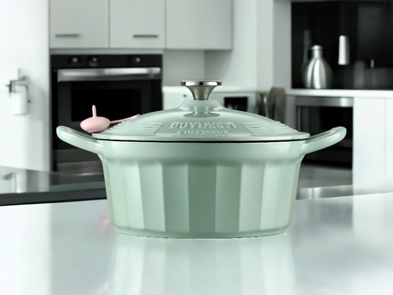 BUYDEEM Enameled Cast Iron Dutch Oven CP551-CG 3,9L, model CP551, color Cozy Greenish