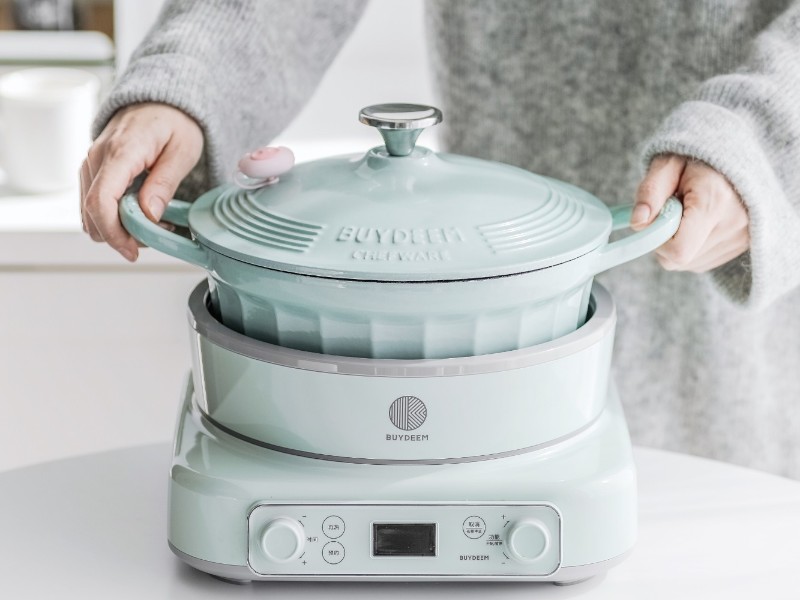 BUYDEEM Enameled Cast Iron Dutch Oven CP551-CG 3,9L, model CP551, color Cozy Greenish