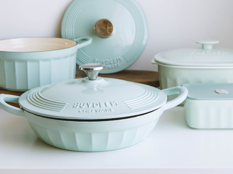 BUYDEEM Litinová Dutch Oven CP581-CG 3,3L, barva zelená, smaltované