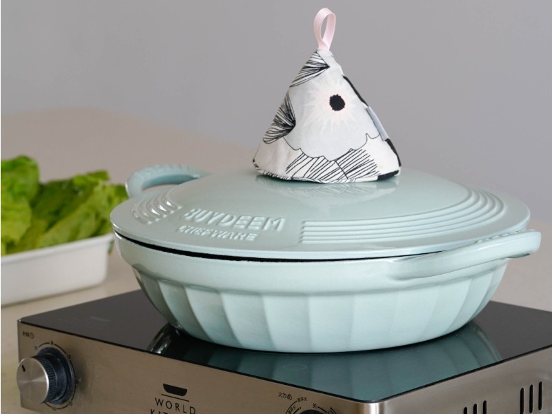 BUYDEEM Litinová Dutch Oven CP581-CG 3,3L, barva zelená, smaltované