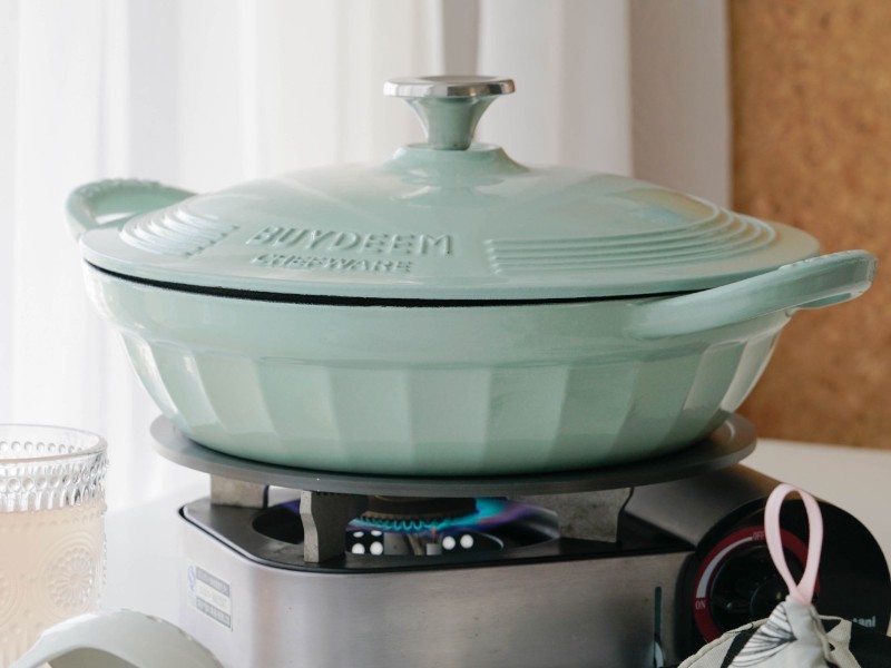 BUYDEEM Litinová Dutch Oven CP581-CG 3,3L, barva zelená, smaltované