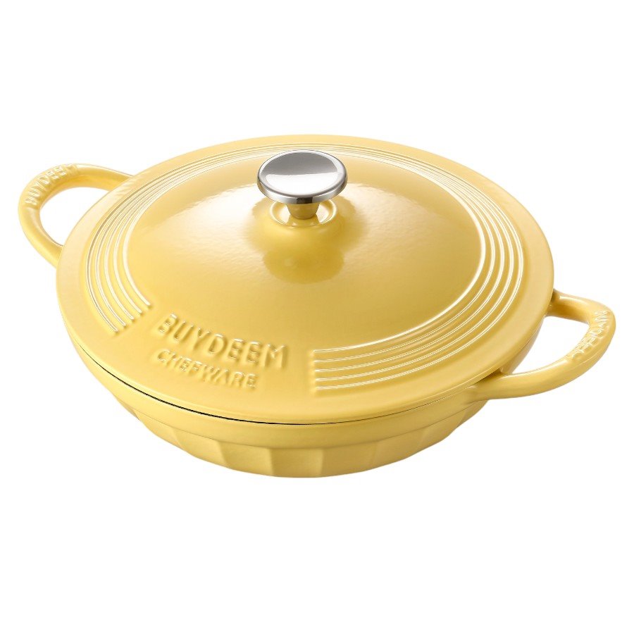 BUYDEEM Litinová Dutch Oven CP581-MY 3,3L, barva žlutá, smaltované