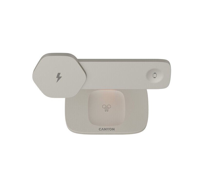 CANYON Bezdrátová nabíječka HEXAGON WCS-310 3in1 Grey/Orange