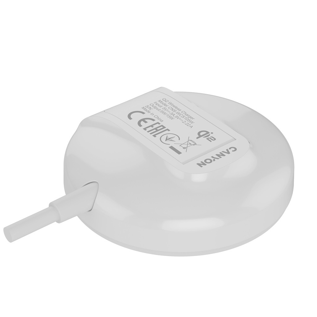 CANYON Bezdrátová nabíječka podložka WS-105 15W Qi2 White