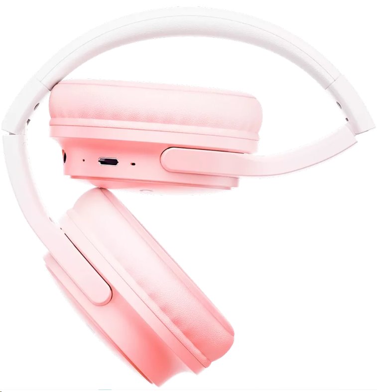 CANYON bezdrátová sluchátka OnRiff 4, BT 5.3, USB-C, baterie 500 mAh, mic., 40mm měniče, růžové